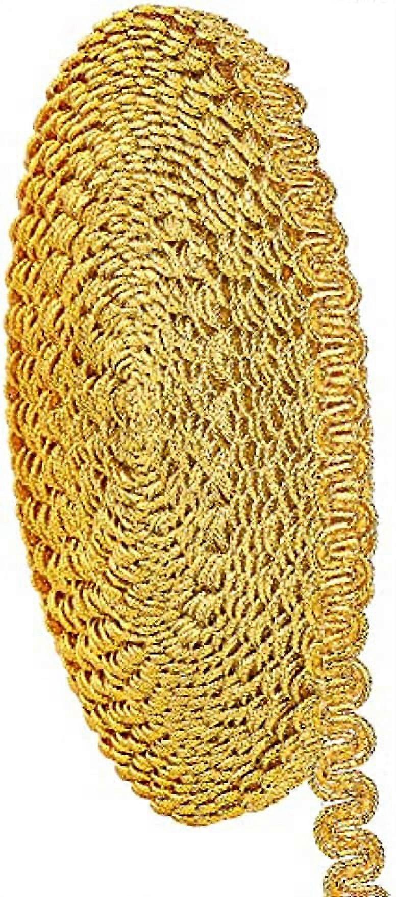 13.5 Yards12m Golden Gimp Braid Trim 0.43 inch11mm Flat Fabric Decorative Trim Metallic Scroll