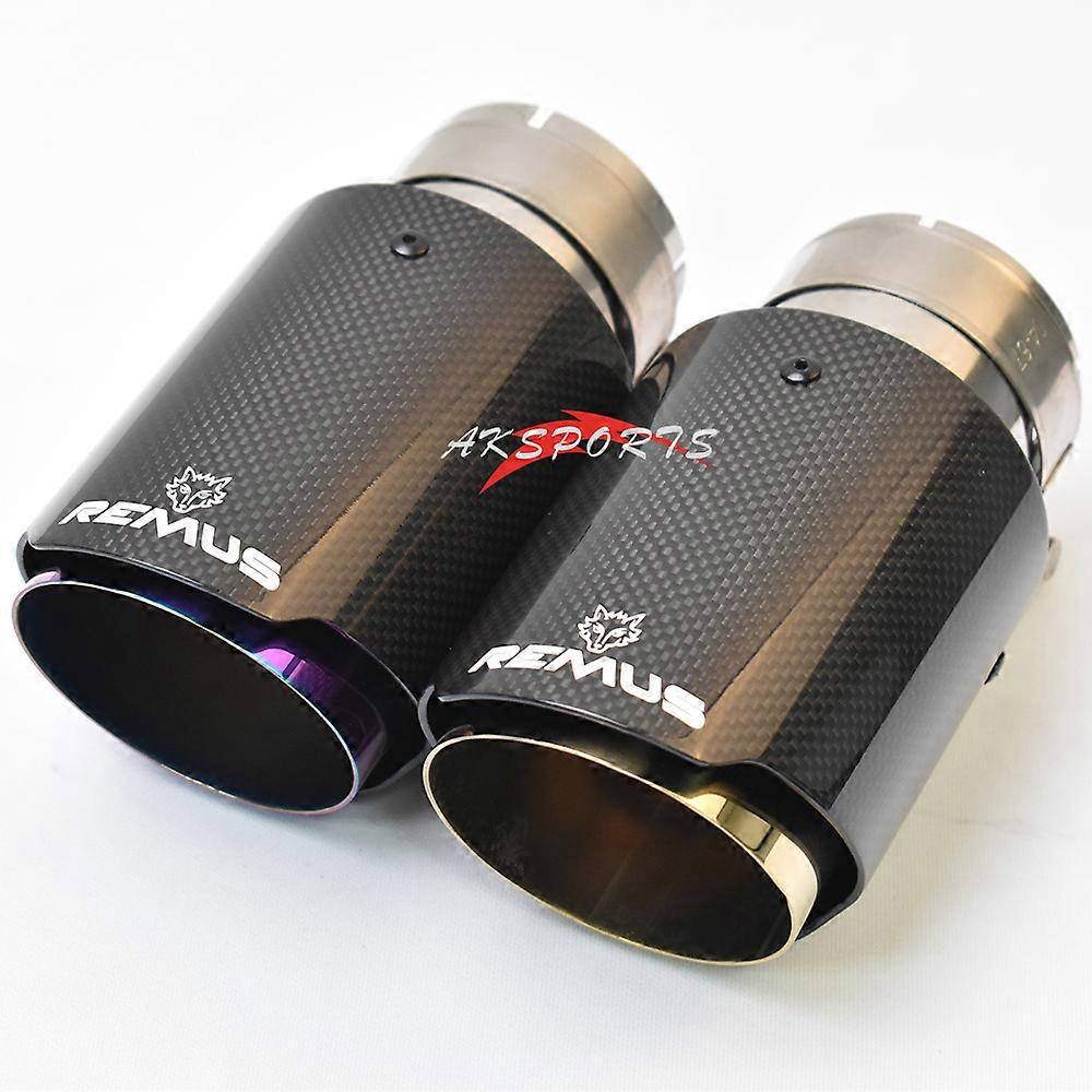 1PC Car Purple Exhaust Straight Flange Glossy Carbon Tail End Tip Golden Stainless Steel Muffler Pipe