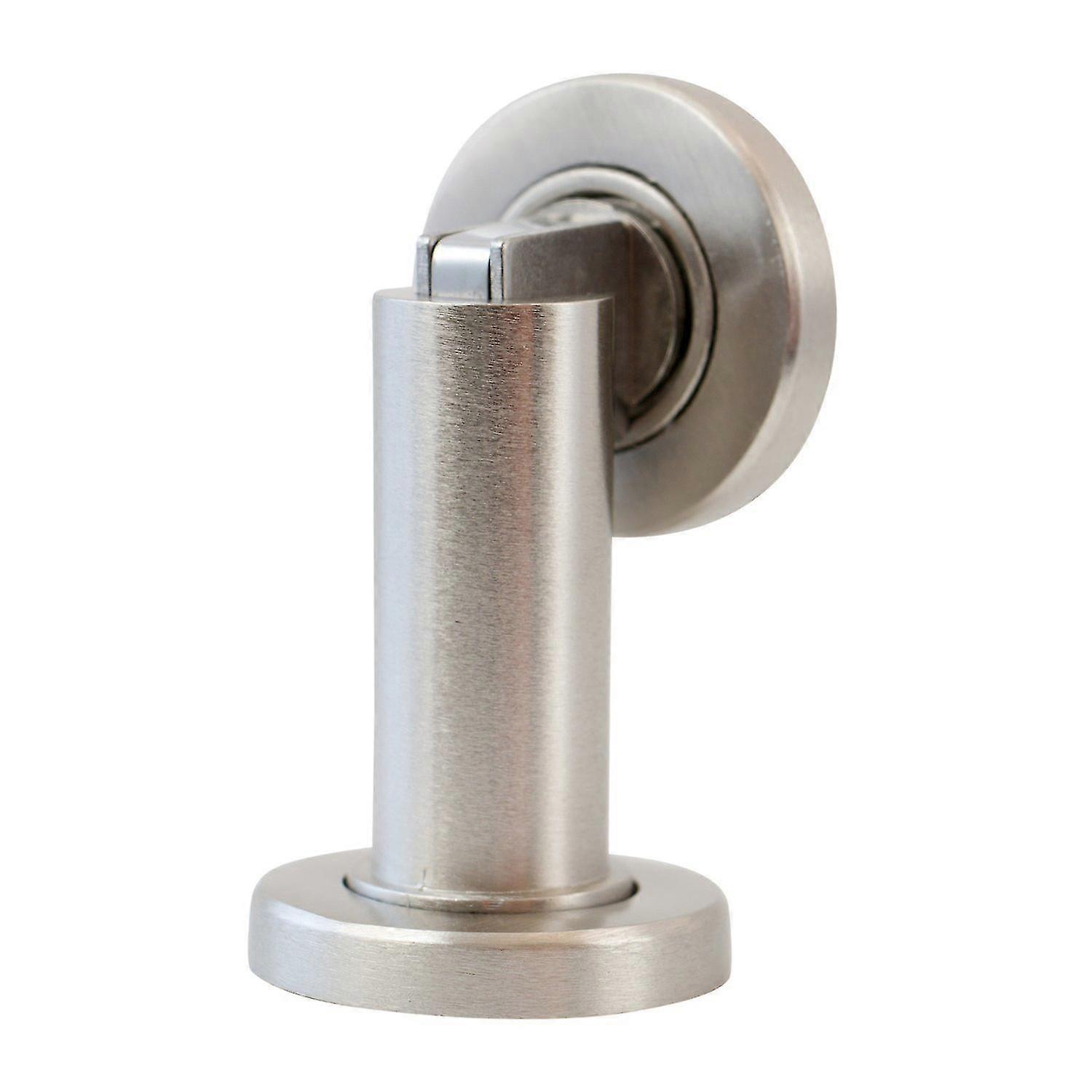 سدادة باب مغناطيسية بمظهر من الستانلس ستيل - سدادة باب مع مادة تركيب أرضية وجدارية - سدادة باب مغناطيسية - 5.2 سم ، ارتفاع 9.3 سم