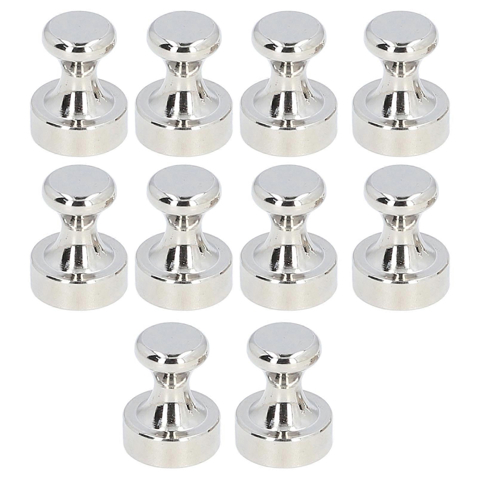 DEWIN 10PCS Magnetic Push Pins, Multifunctional Strong Magnet Metal Thumbtacks for Home Refrigerator Whiteboard(20X25mm)