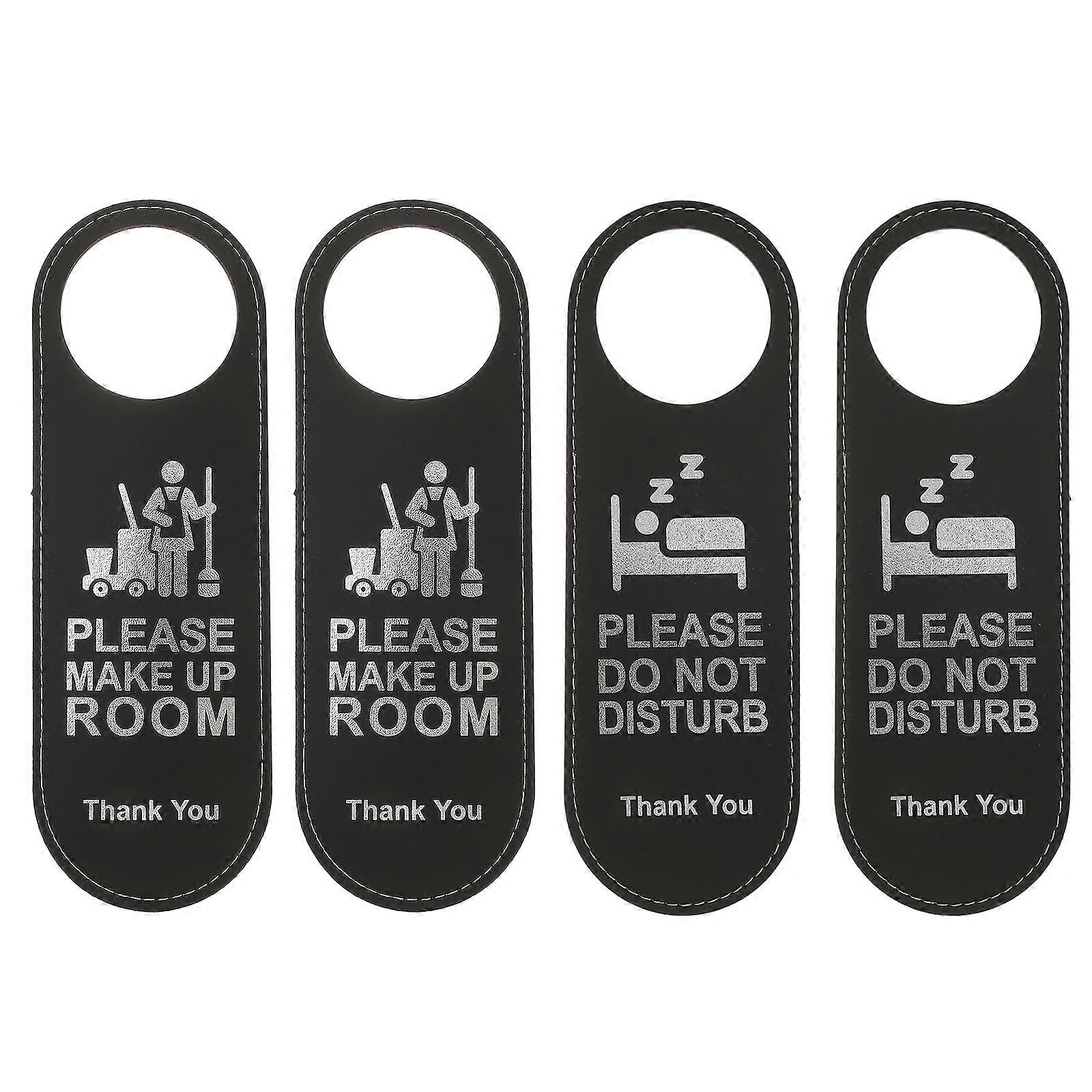4pcs Hotel Door Information Tag Do Not Disturb Hanging Tag Double-sided Tag