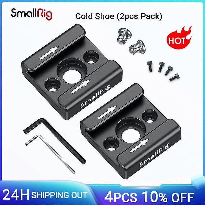 SmallRig 2pcs 2060 Cold Shoe Mount Adapter with 1/4 Screw to Mount LED Light, Monitor Handle, Microphone, DIY Camera Mount Set
