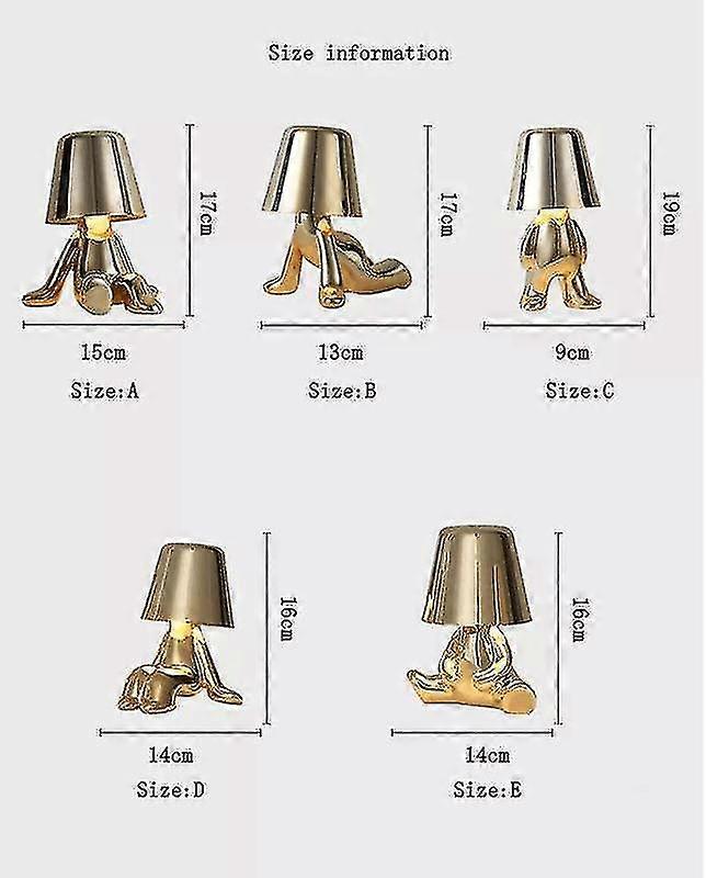 5 Styling-optionen Thinker Lamp Collection Desktop-nachtlicht Gold - D