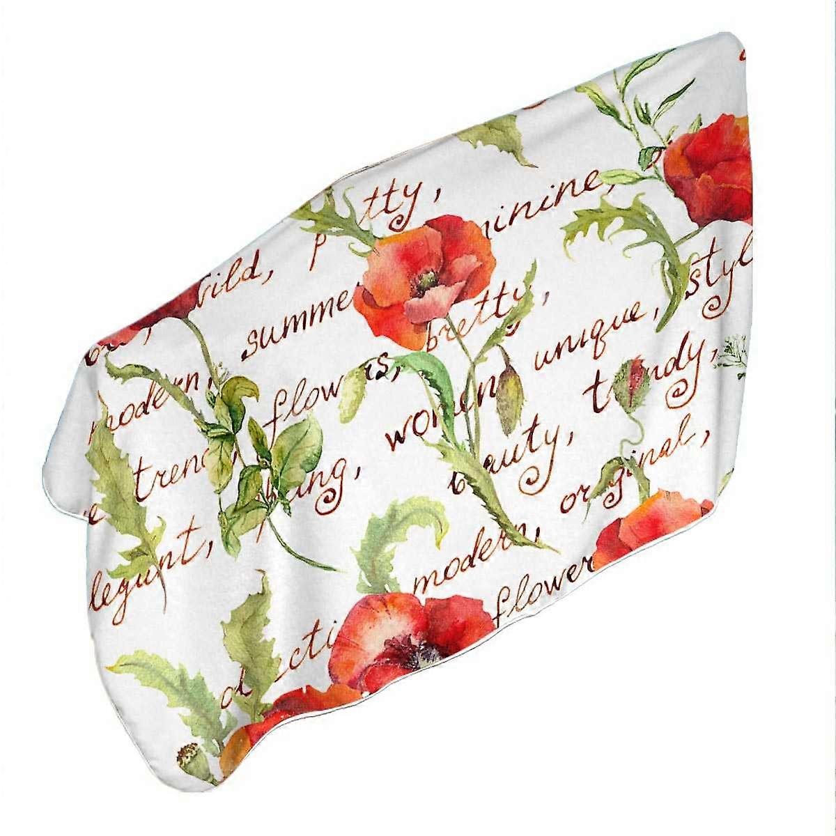 Beautiful Elegant Red Poppies Microfiber Beach Towel