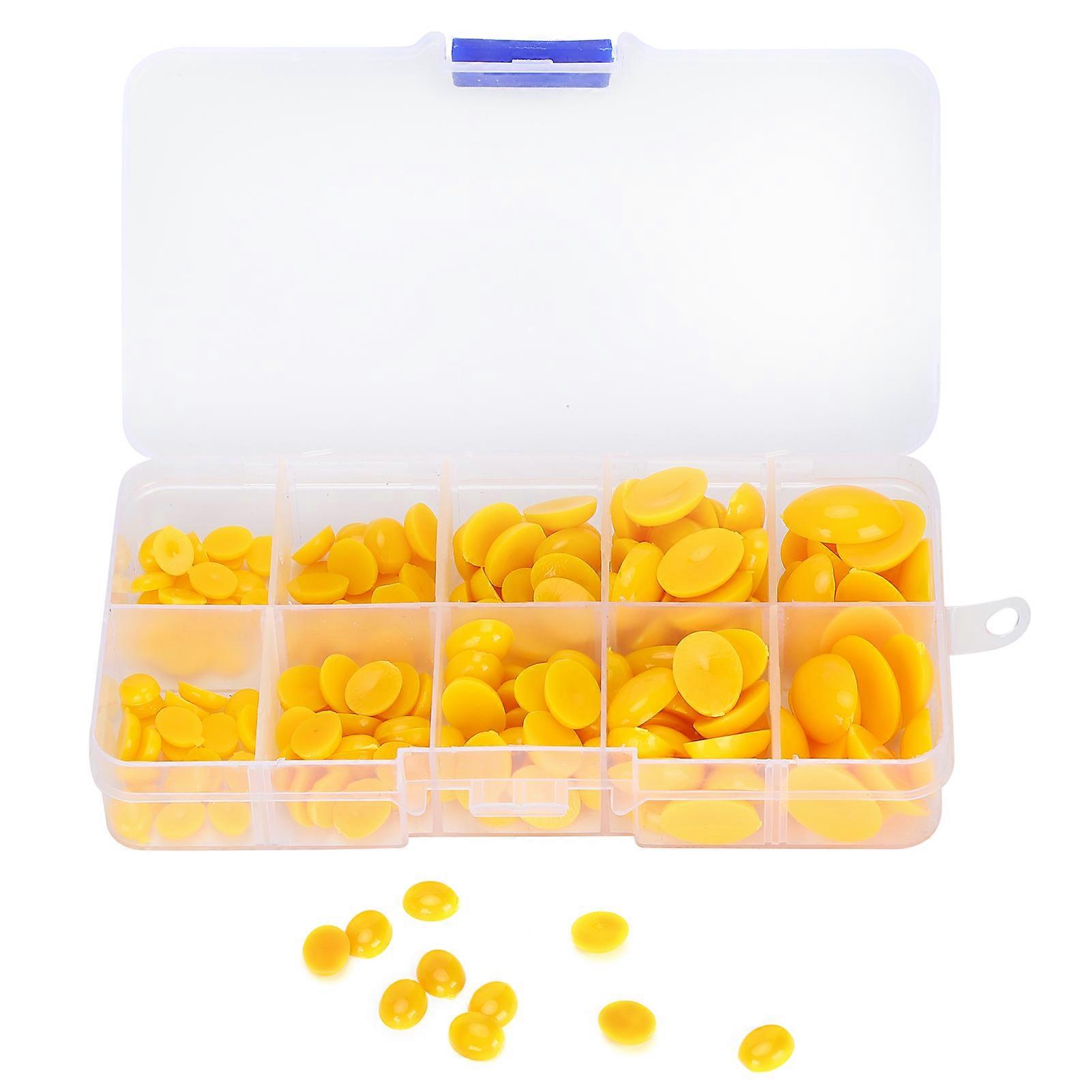 180Pcsプラスチックの目鼻楕円形フラットドールテディベアぬいぐるみDIYおもちゃアクセサリー黄色