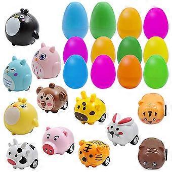 Easter Eggs Children's Animals Car Eggs Toy Set Easter Gift Children's Toys 24pcs