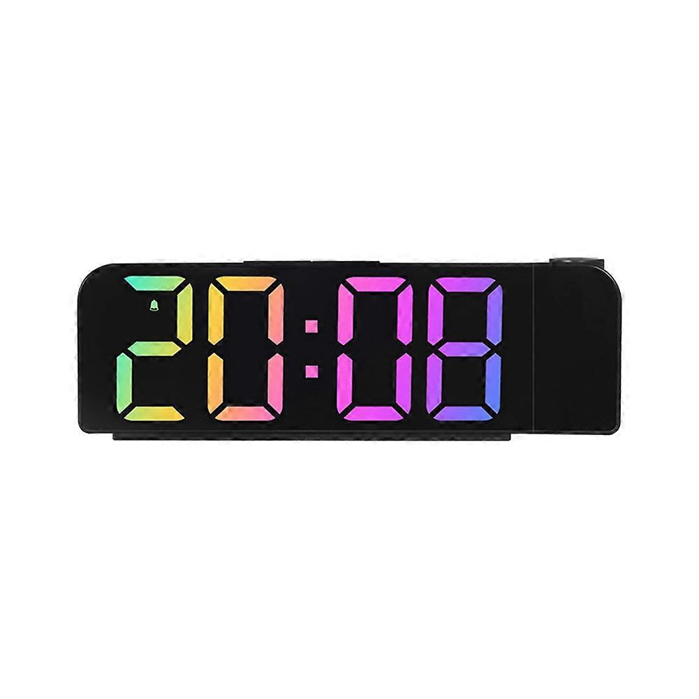 Simple Projection Alarm Clock LED Large Font Display Electronic Clock with Temperature Display F St
