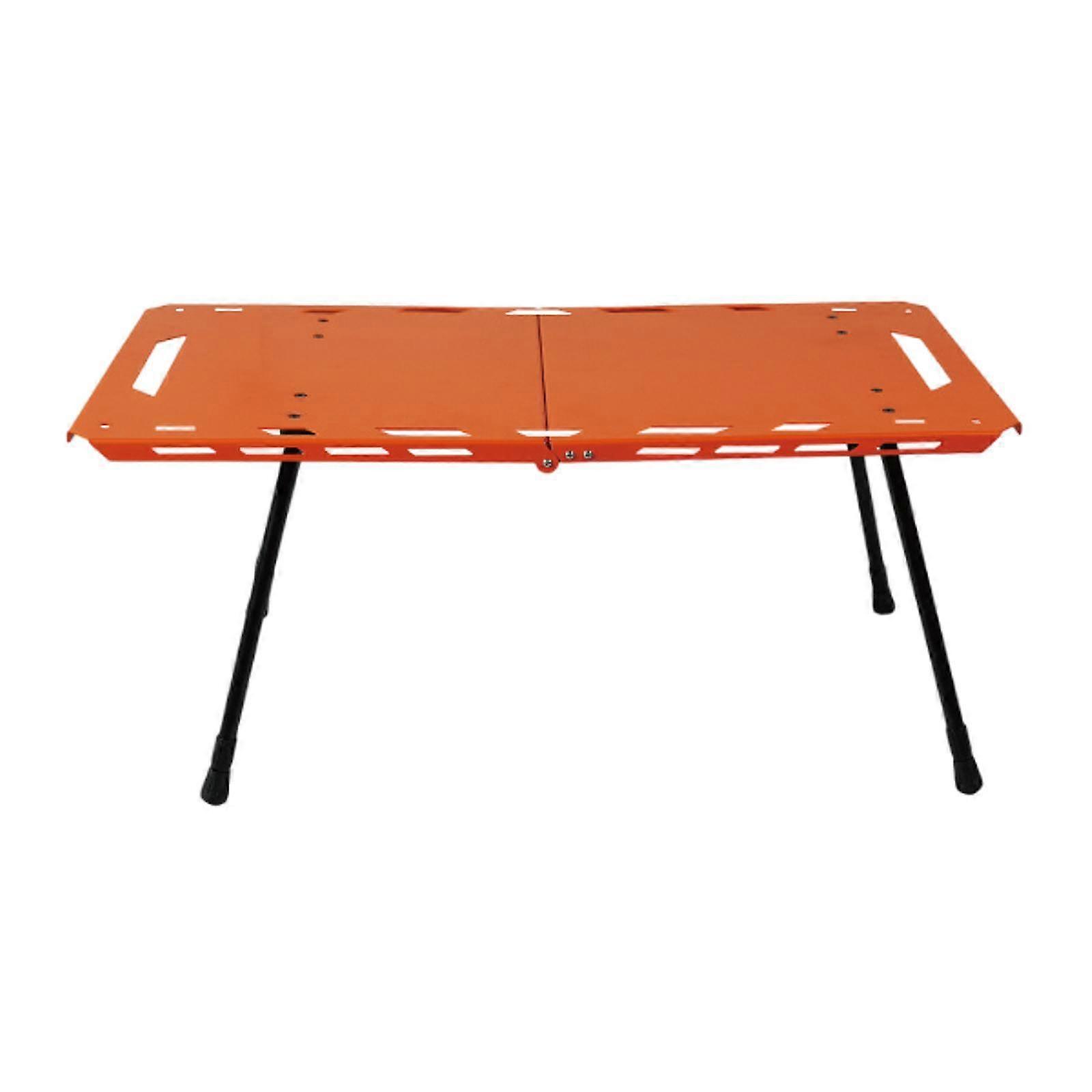 Folding Table Sturdy Beach Table Compact Camping Table for BBQ Hiking Picnic Orange
