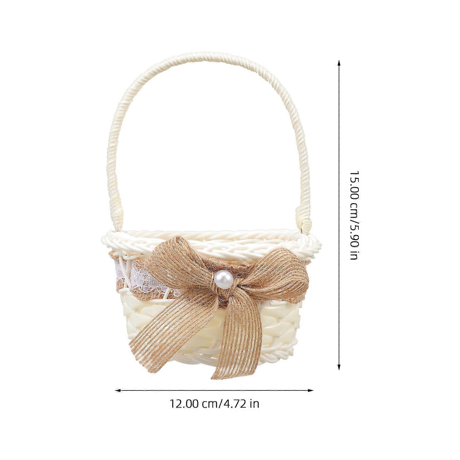 フラワーガールバスケットウェディングバスケットウェディングフラワーバスケットエレガントフラワーガールバスケット