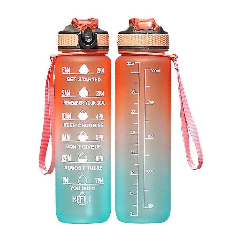 Phoenix Bottle with Times to Drink and Straw, Motivational Drinking Water Bottles with Carrying Strap