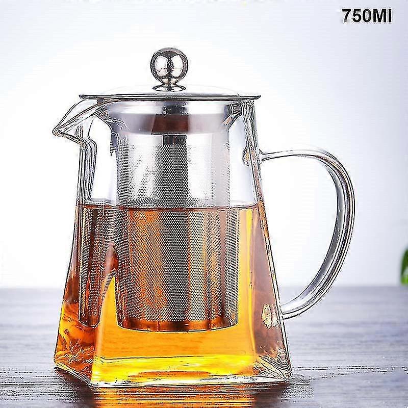 varmebestandig glas tekande med rustfrit stål te infuser filter blomst te kedel kung fu te sæt puer oolong tekande ns2