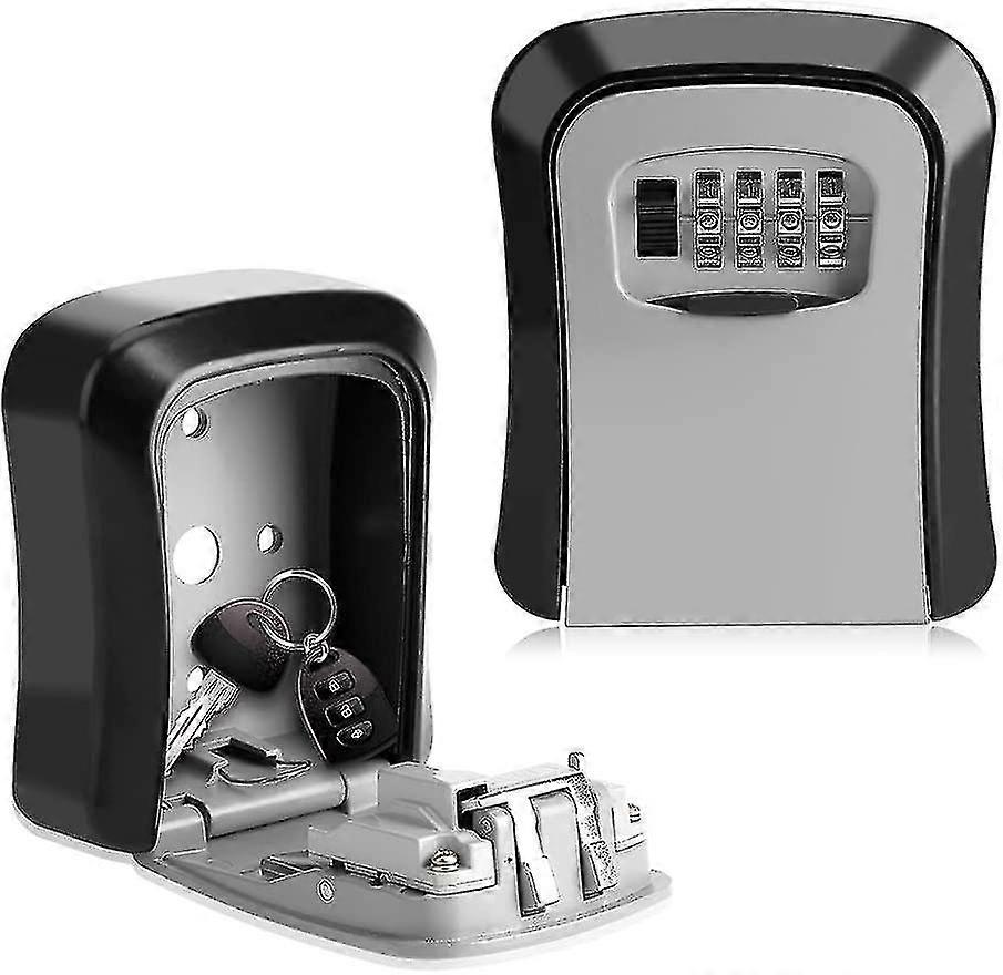 Key Lock Box Wall Mounted 4 Digit Combination Lock Box For House Key Weatherproof Safe Security Key Storage Lock Box