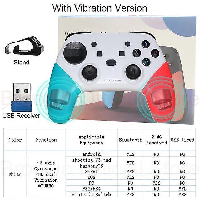 Bluetooth Game Controller 2.4G Wireless Gamepad For Nintendo Switch Apple PS3 PS4 TV Box Games Android Phone PC Joystick