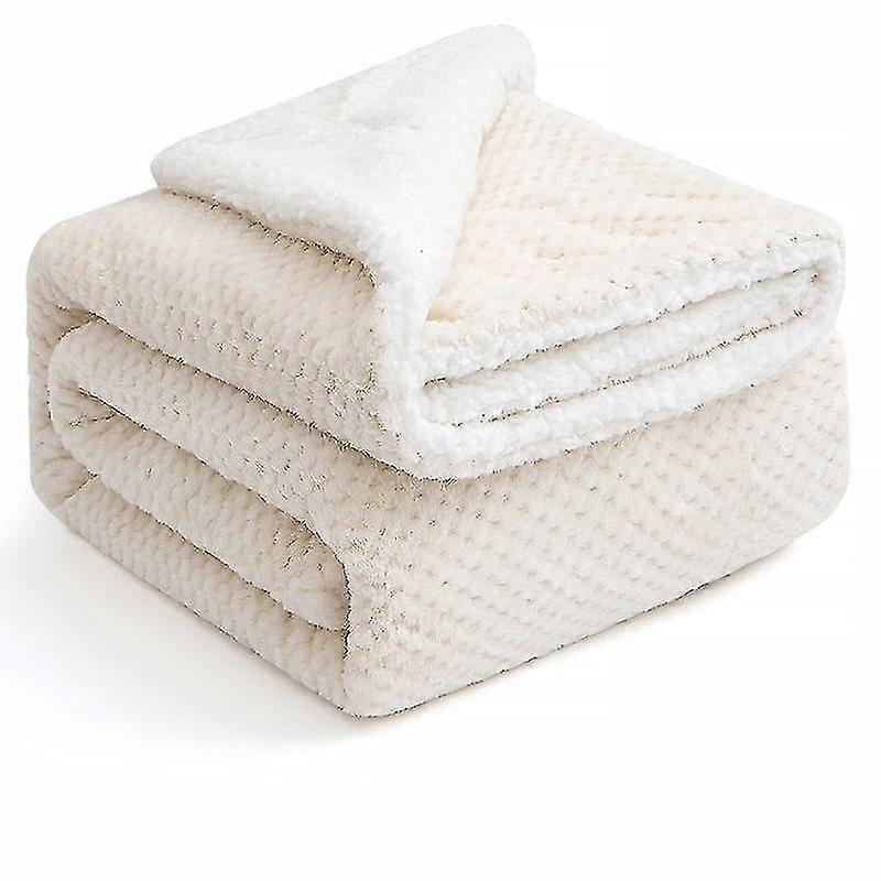 Fleece Weighted Blanket Ribbed Microfiber Blanket, Stripe Throw Blanket