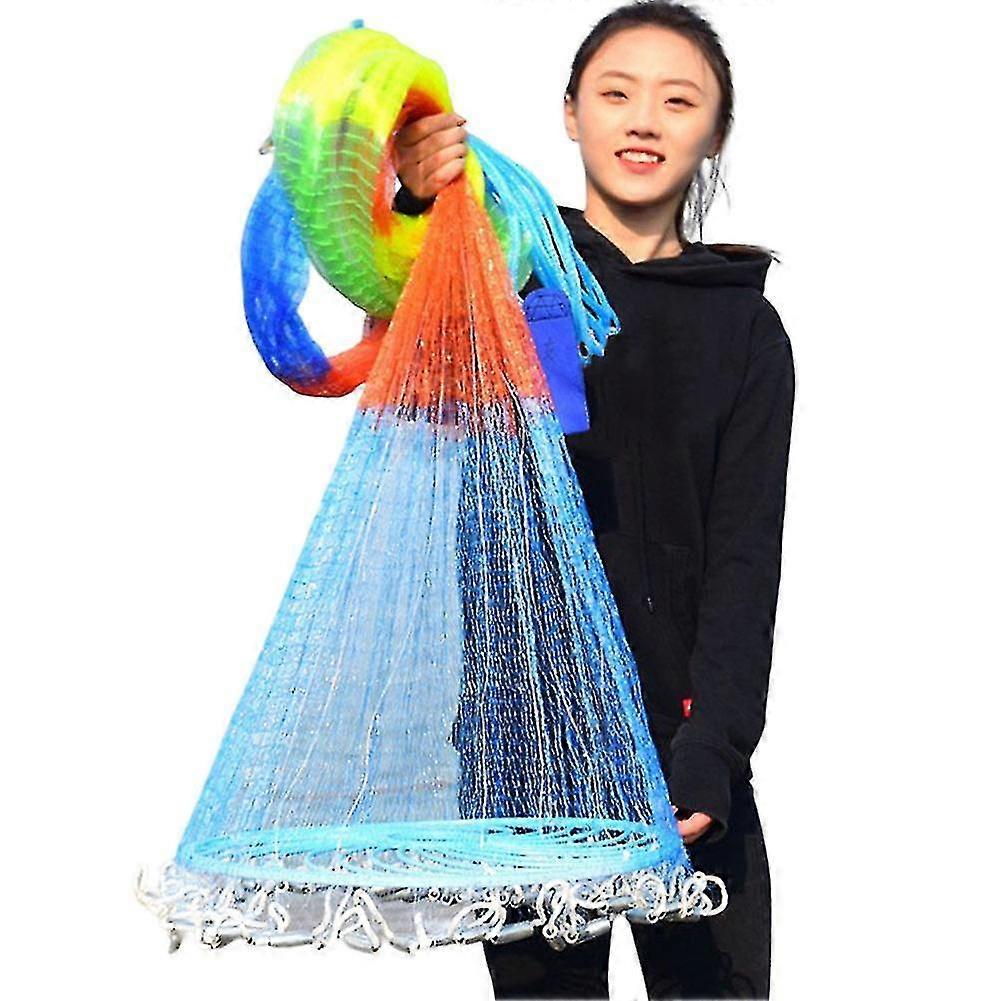 Hand Cast Fishing Net With Large Flying Disc High Strength Throw Net For Fishing Tw