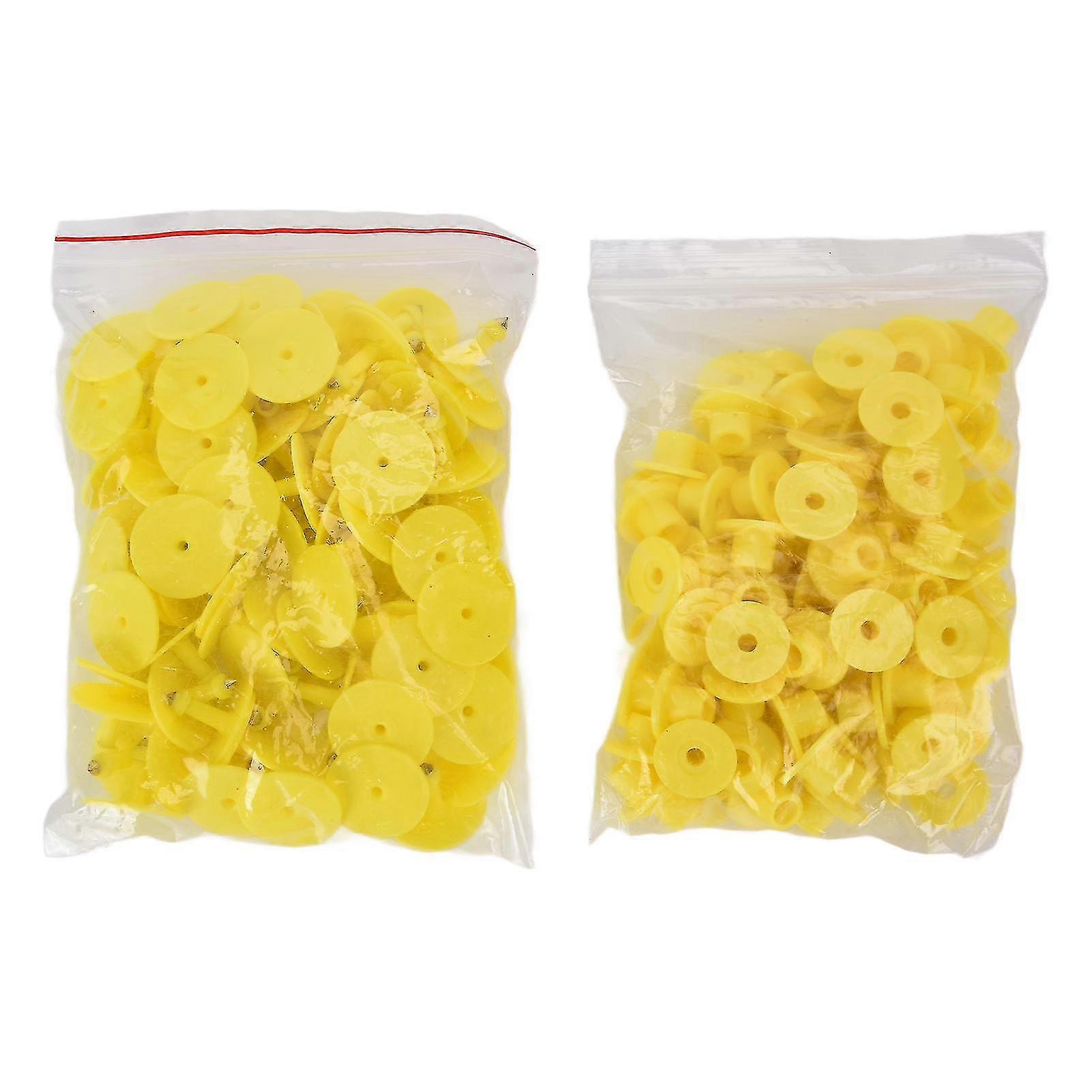 Animal Round Ear Tags - 100PCS Yellow Livestock Ear Tags Easy to Distinguish and Use