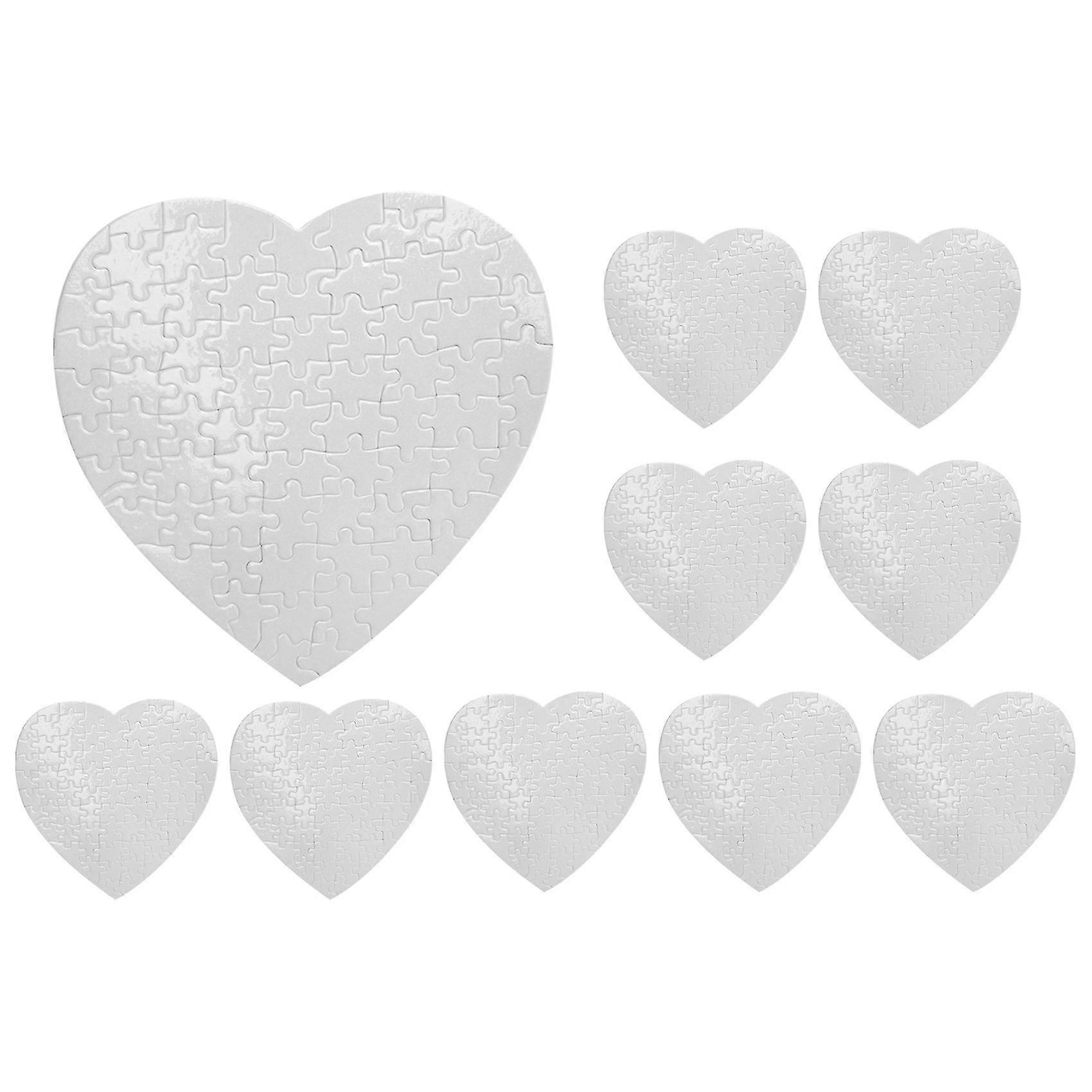 10pcs Sublimation Puzzle Diy Craft Heart Puzzle Diy Transfer