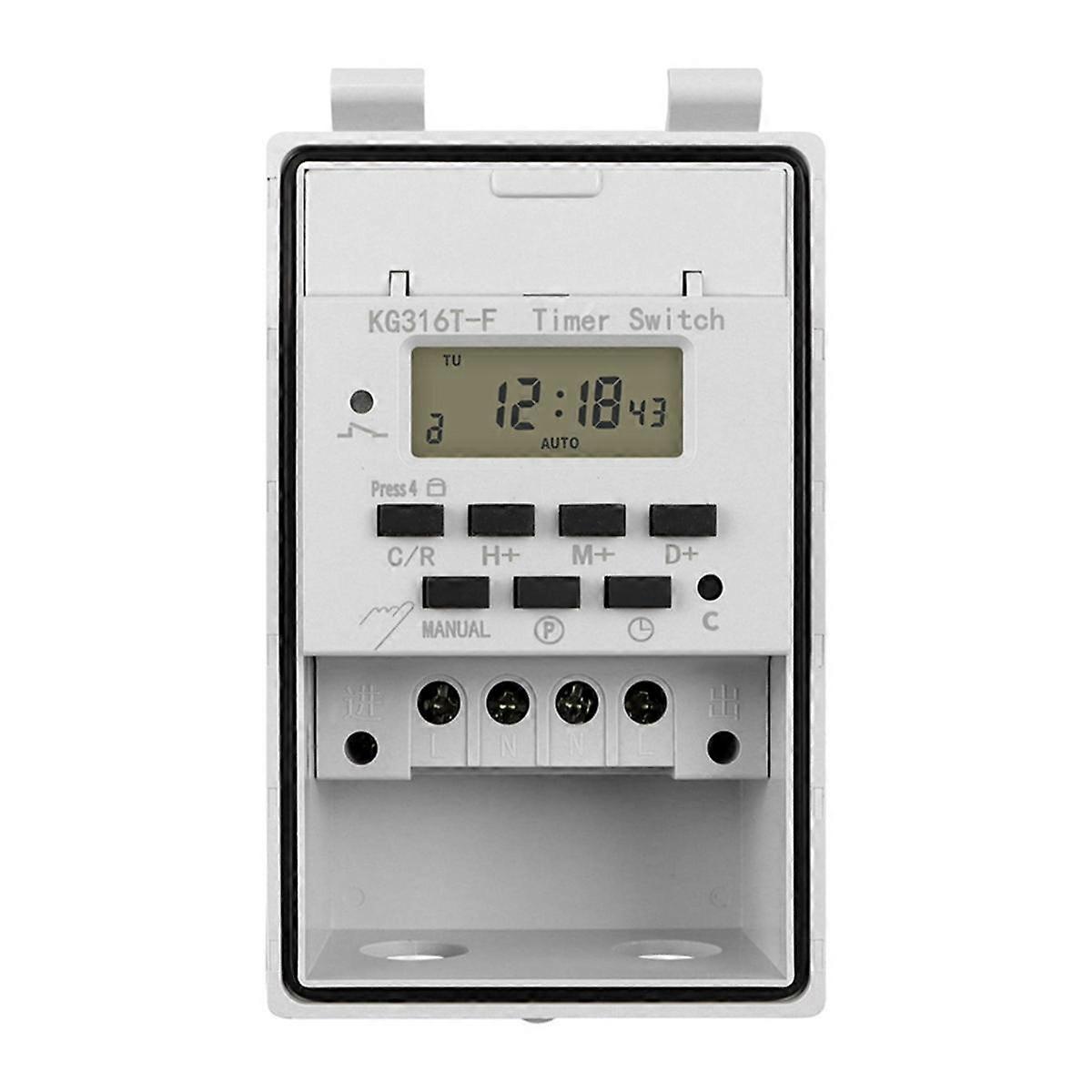 Automatic Digital Timer Switch Relay Programmable Timer Controllor with Outdoor Waterproof Box 220V