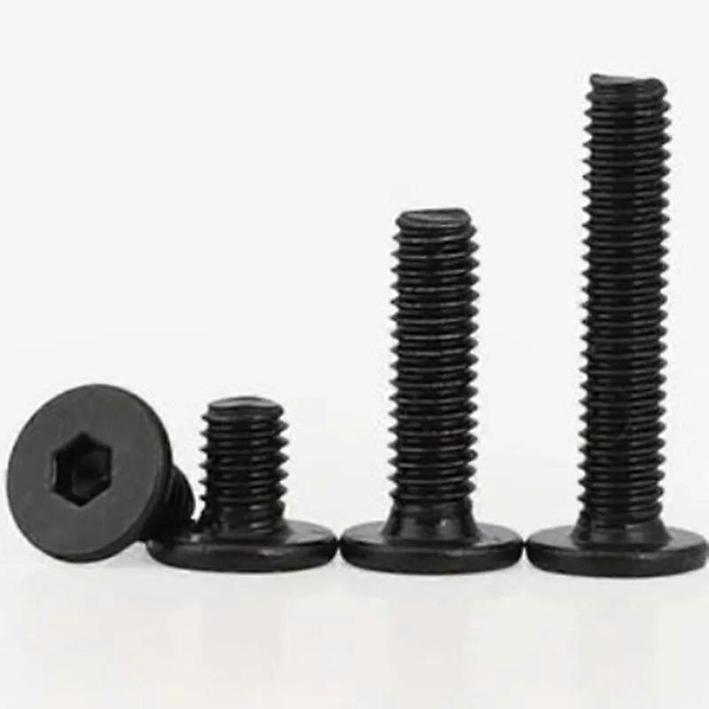 5-50PCS CM Ultra Thin m2 M2.5 M3 M4 M5 M6 m8 fekete Hatlapú Socket fej Super Low lapos ostya fej imbuszsapka csavar