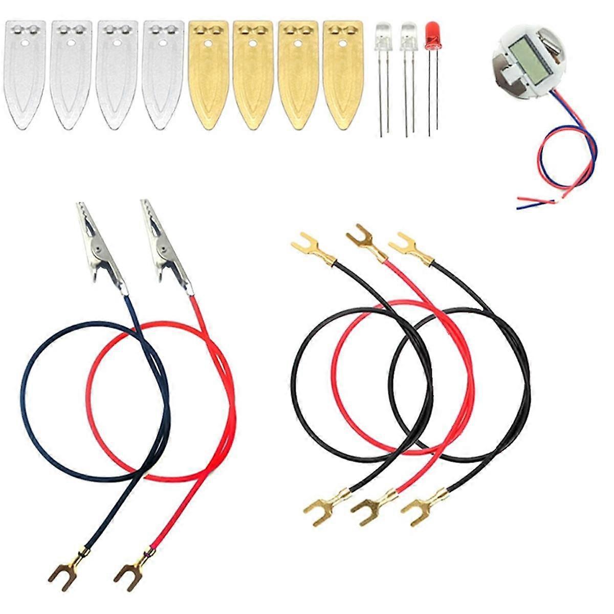 Fruit Battery Science Experiment Kit with Electronic Clock and RGB LED for DIY Home Teaching Toy