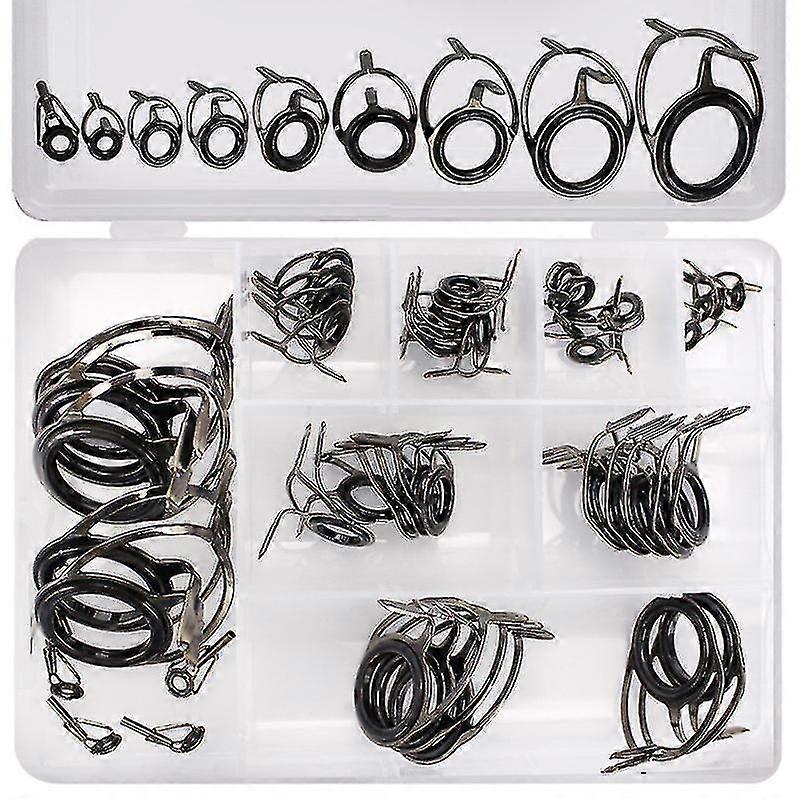Betterlifefg-45pcs/set Fishing Guide Ring Solid Multiple Specifications High Carbon Steel Spinning Cast Construction Repair