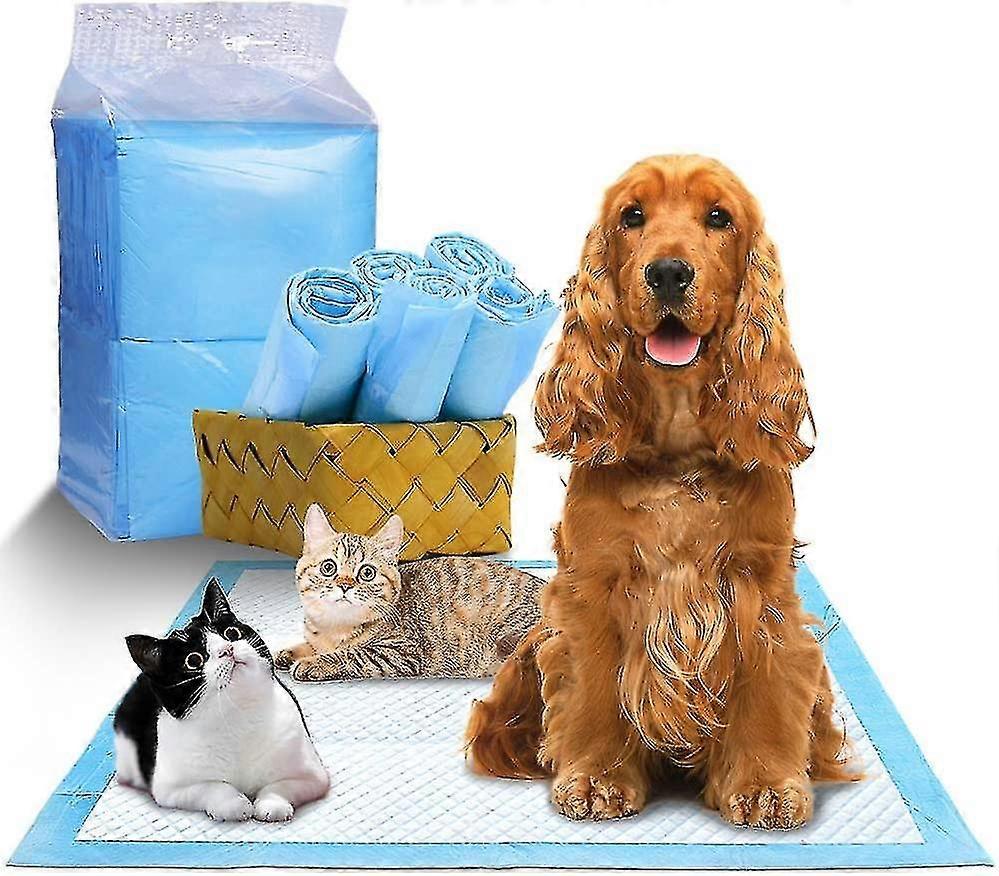 Learning Pads Puppy Cleaning Pads Disposable Puppy Waterproof Floor Protectors For Dogs, Cats - 40 Pieces, 60*60cm