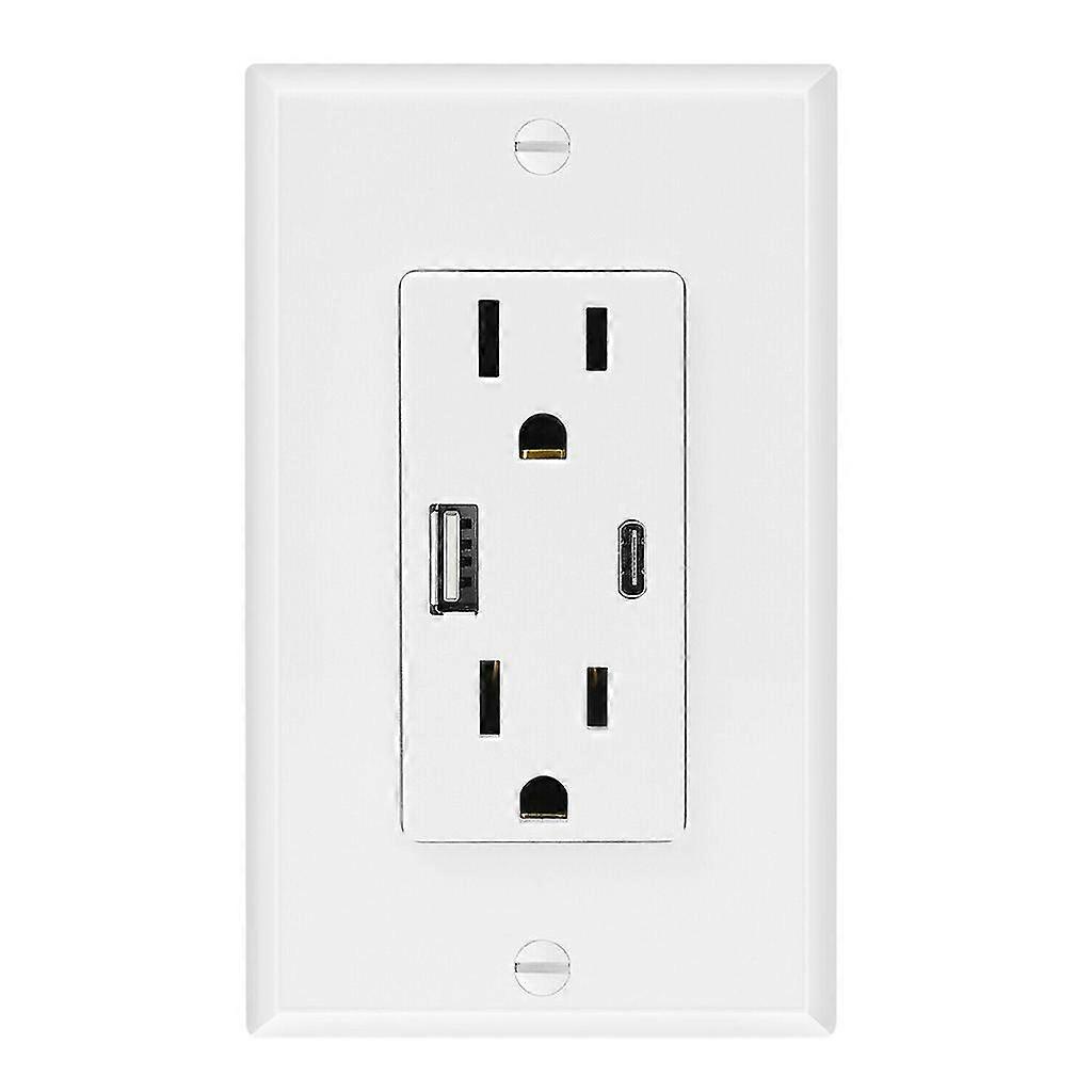 Us Standard Wall Socket Usb Type A Type C Charge Power Adapter Duplex Outlets