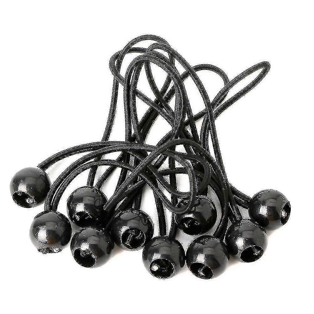 50pcs אוהל רצועות כדור אלסטיות גבוהות פלסטיק כדור ראש באנג'י מיתרי באנג'י מטען טרמפולינה מטען