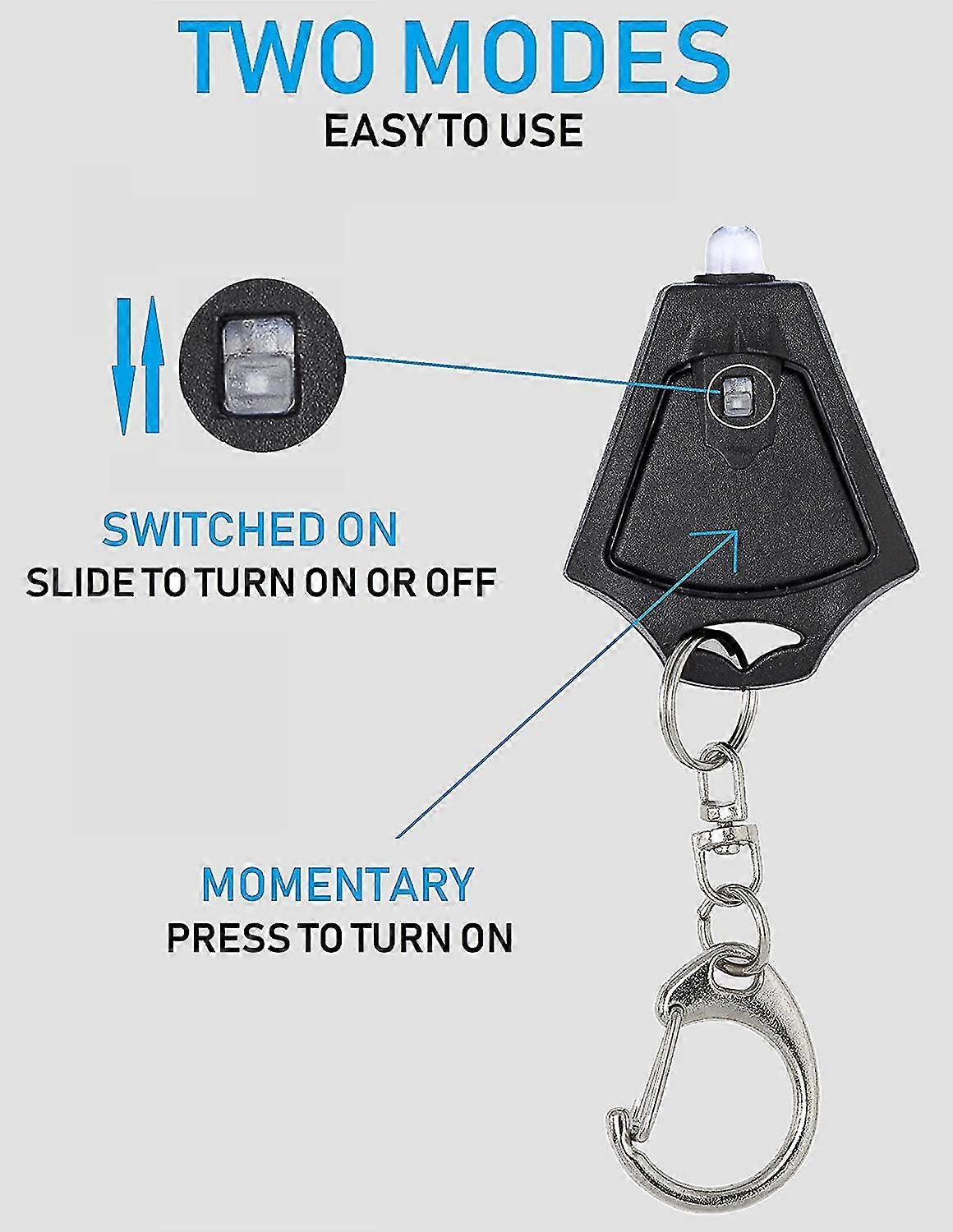3 Pack Micro Light Keychain Mini Flashlight, Ultra Bright Key Ring Light Torch, Dog Light, Safety Light