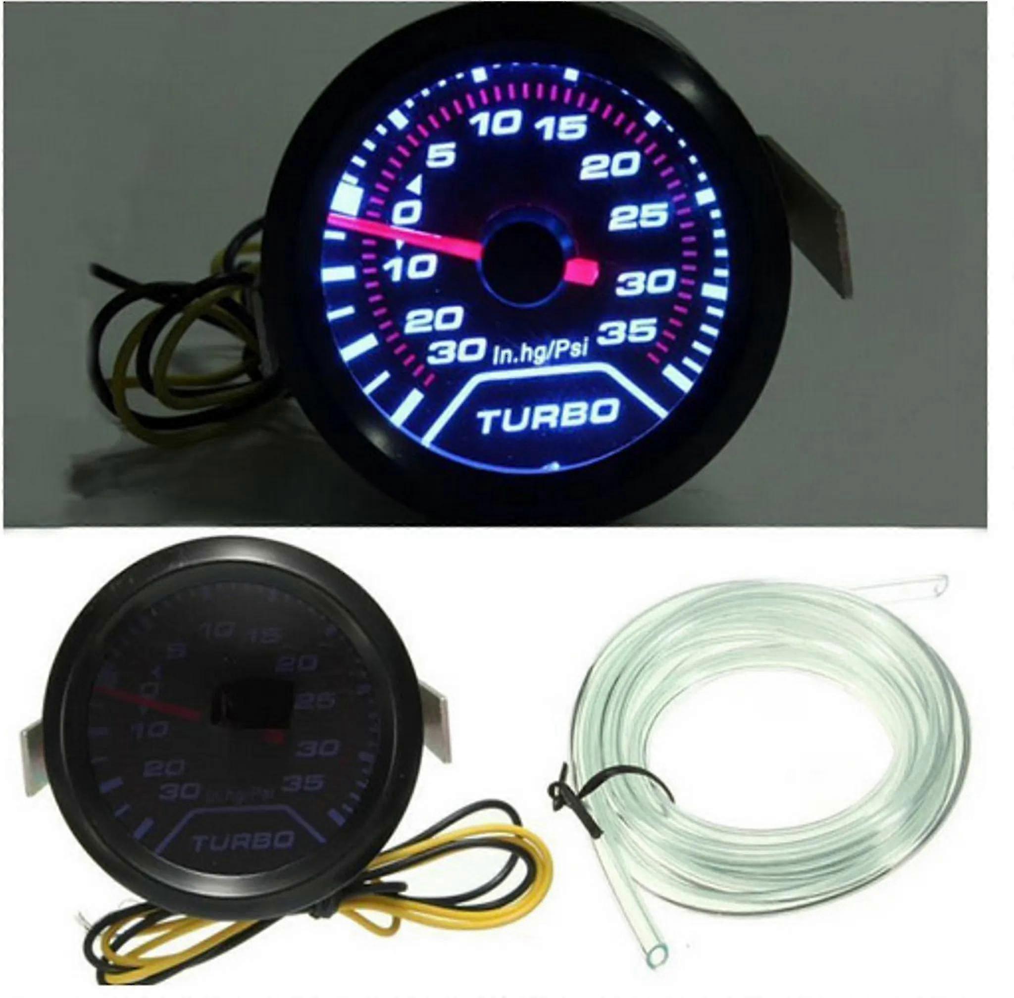 52mm 2" Car Turbo Boost Pressure Pointer Gauge Meter Dials Led Vacuum Smoked Fac