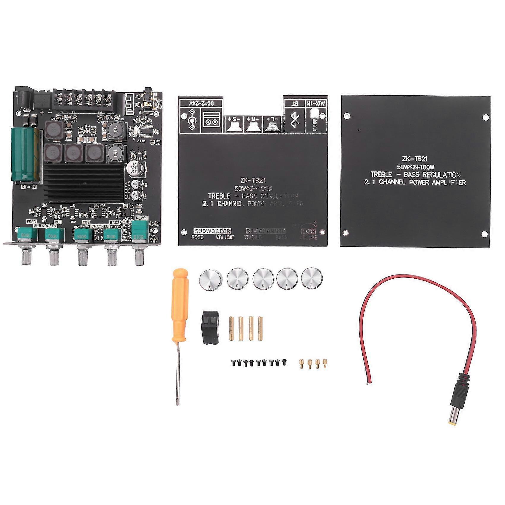 Bluetooth Amplifier Board Hifi Stereo 2.1 Tpa3116d2 50wx2+100w 12v-24v Audio Amplifier Module