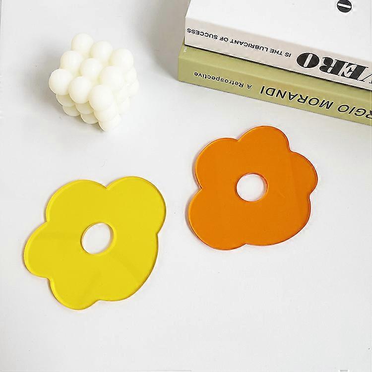 2pcs Cute Flowers Acrylic Flower Coasters
