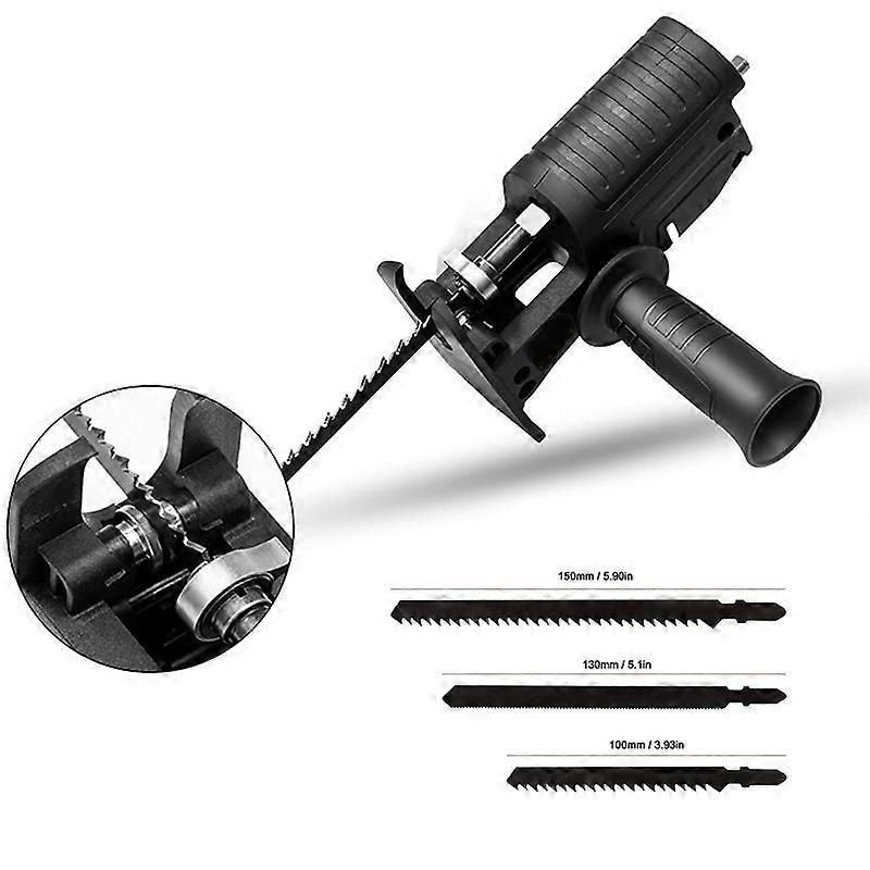 Electric Drill Modified Electric Saw, Household Saber Reciprocating Saw Power to Jig Portable Woodworking Cutting Tool with Cordless Adapter