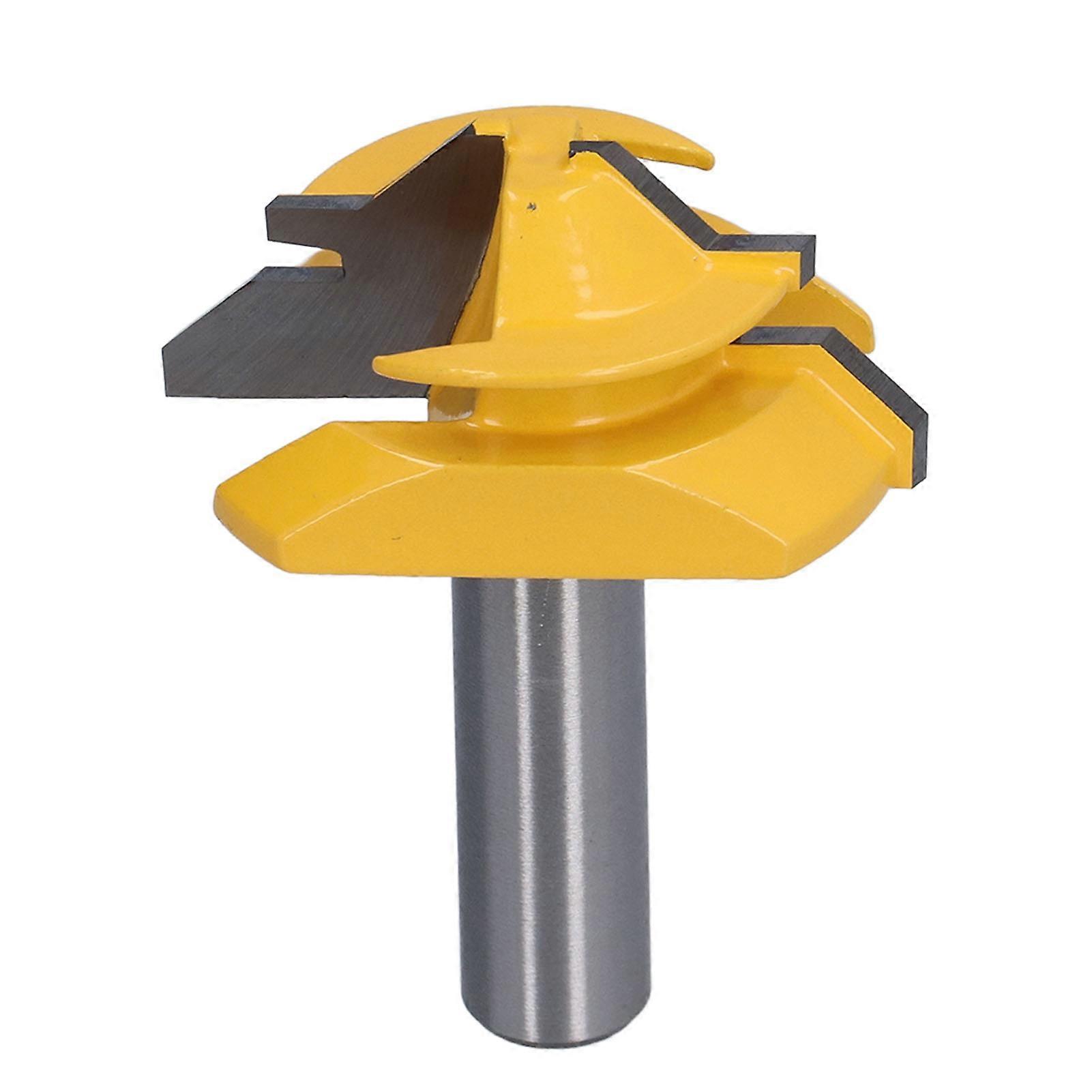 1/2in Shank Router Bit 45 Woodworking Milling Cutter for Cabinet Door Drawer CNC Hand Tool2in