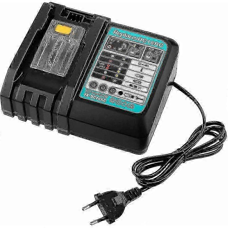 Replacement Charger DC18RC Fast Charger with LED Display 14.4V and 18V Batteries Charger Tools 3A Batteries for Makita (EU Plug)