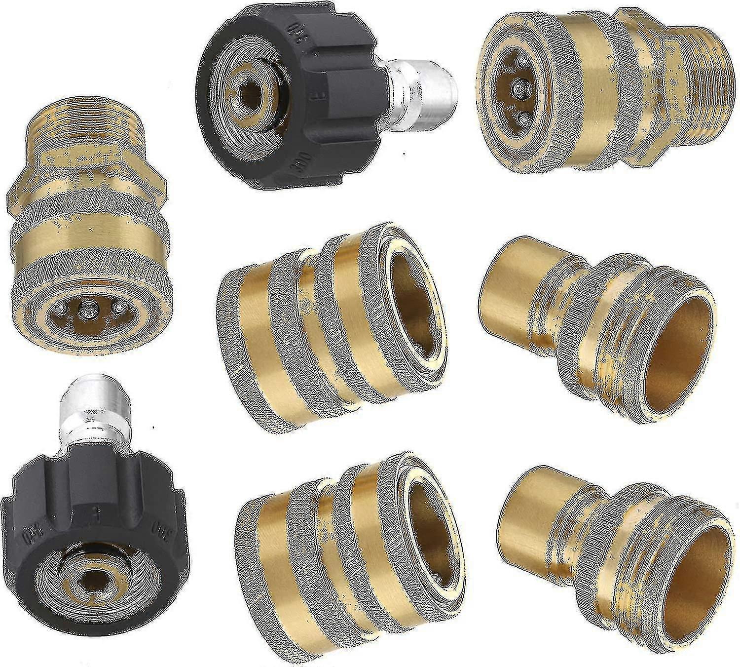Pressure Waer Adapter Kit M22 Swivel To 3/8" Quick Connect 3/4" To Quick Release 8 Piece Set