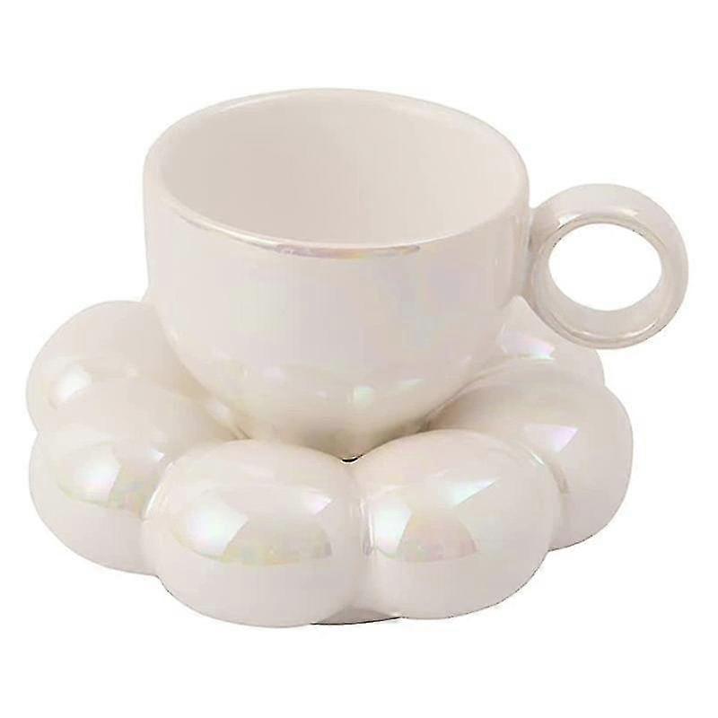 Zestaw filiżanek i spodków do kawy Flower Uroczy zestaw kubków i spodków Ceramiczna filiżanka do kawy ze spodkiem słonecznika Latte