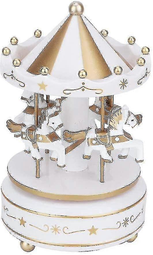 Carousel Music Box Carousel Carousel Gift Birthday Gift (white)