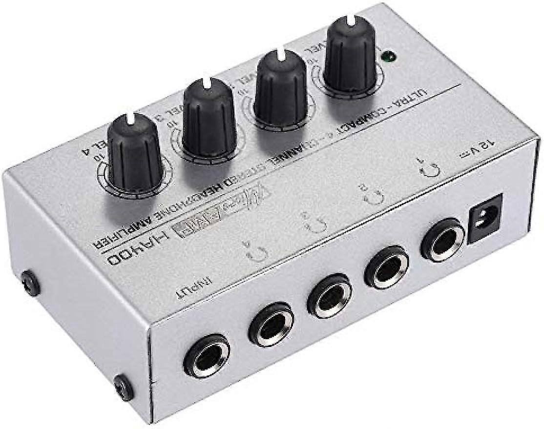 Headphone Amplifer Ha400 Ultra-compact 4 Channels Mini Audio Stereo Headphone Amplifier With Power Adapter