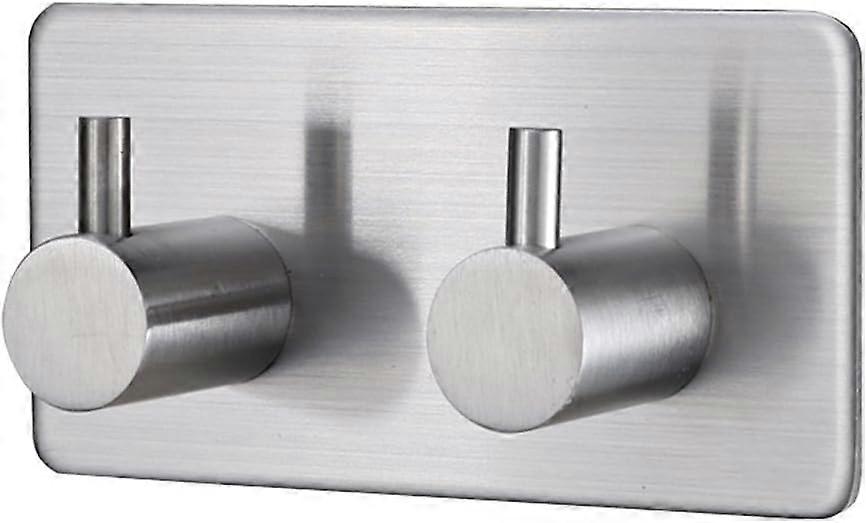 3M Adhesive Hook, No Drilling Stainless Steel Wall Hook, Self Adhesive Bathroom Towel Hook (2 Hook Bars)