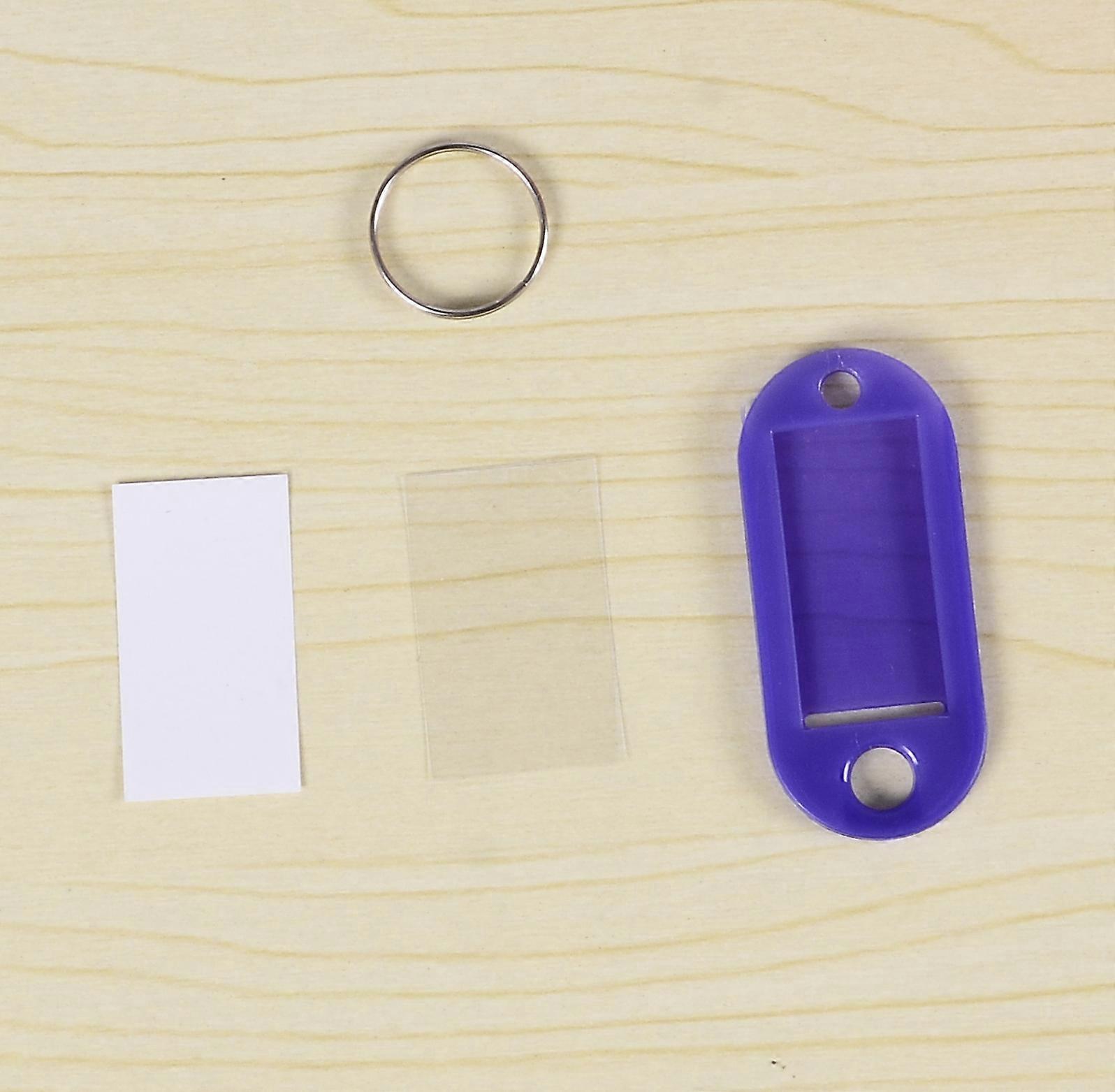 Key Tags - Colour Coded Plastic Key Tags - with Paper Label Inserts - Pack of 4 Split Rings