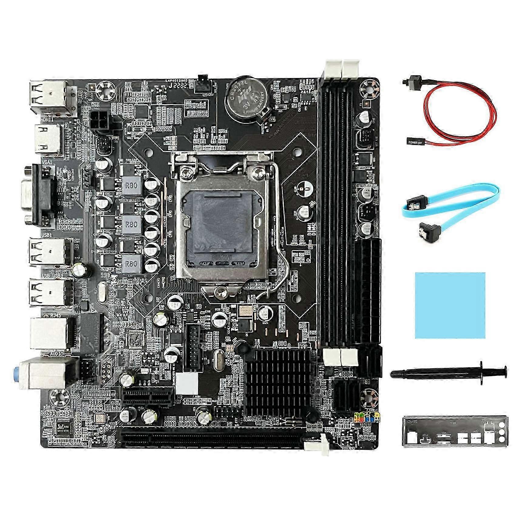 Placa base de escritorio B75 + cable SATA + cable de conmutación + almohadilla térmica + grasa térmica + deflector LGA1155 DDR3 Supp