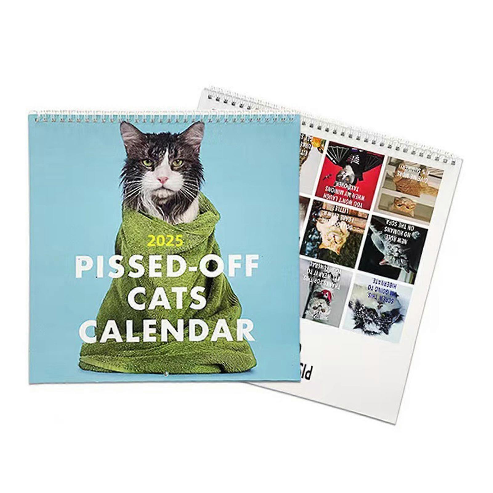 2025 Pissed-Off Cat Wall Calendar - Funny Cat Planner, Monthly Calendar for Home & Office, Perfect Gift for Cat Lovers