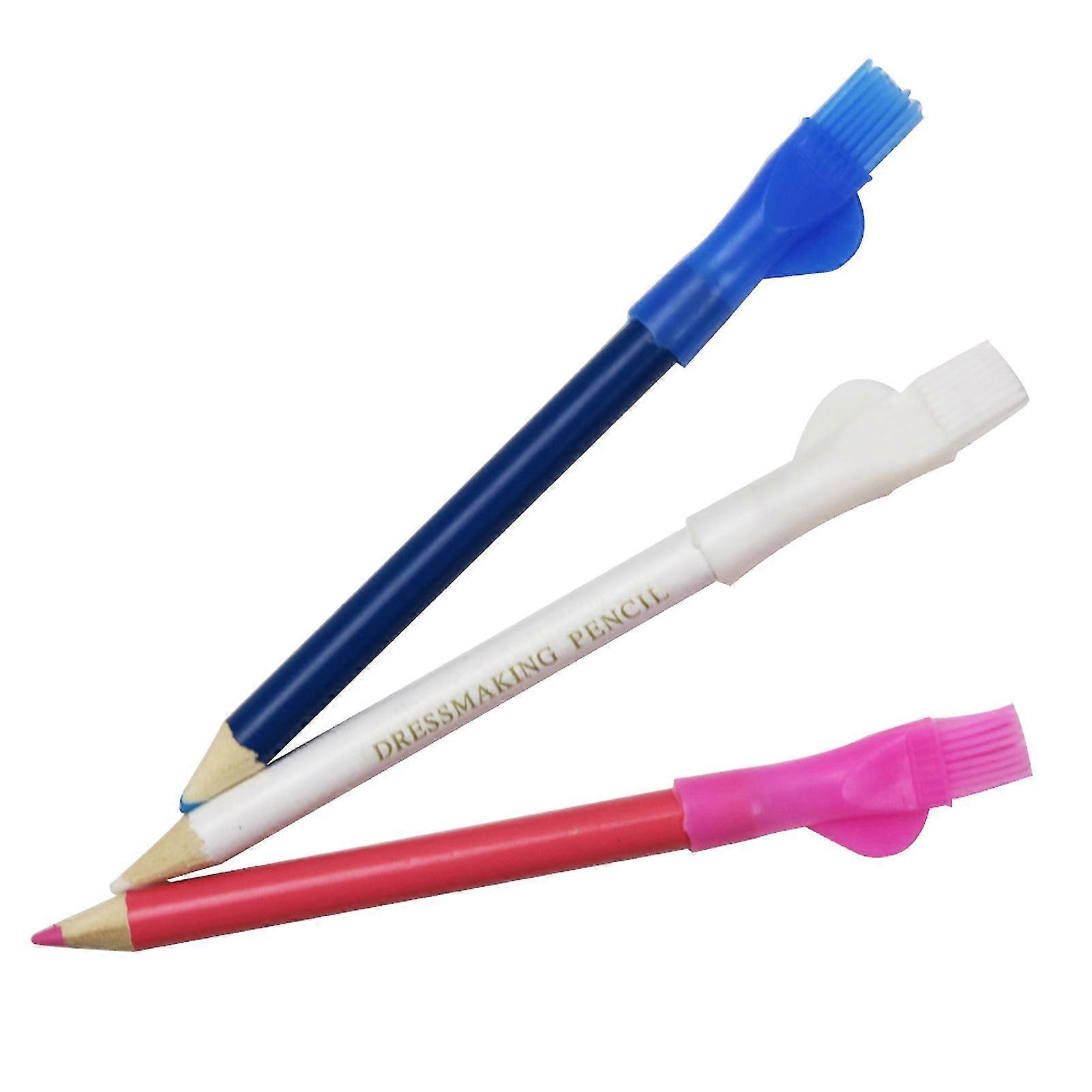 3-Pack of Small Tailor Mark Pencils in Bright Colors - Ideal Sewing Tools for Fabric Marking with Smooth Writing