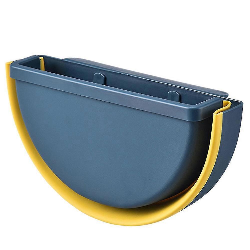 ホームオフィスのためのカバーなしハンディキャビネットマウントゴミ箱パンチフリー折りたたみ式ハンギング収納ボックスオーガナイザー(青)