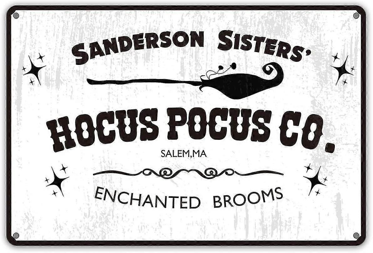Placa de Parede de Metal com Citação Engraçada de Bruxa Decoração de Parede Retro Hocus Pocus Co. 8x12 Polegadas OU 12x16 Polegadas Modo 3