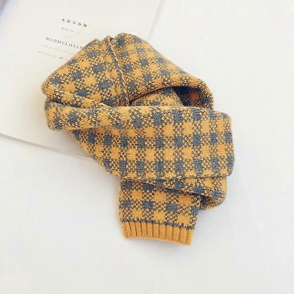 Enfants Écharpe Nouveau Automne et Hiver Color-block Plaid Enfants (D)