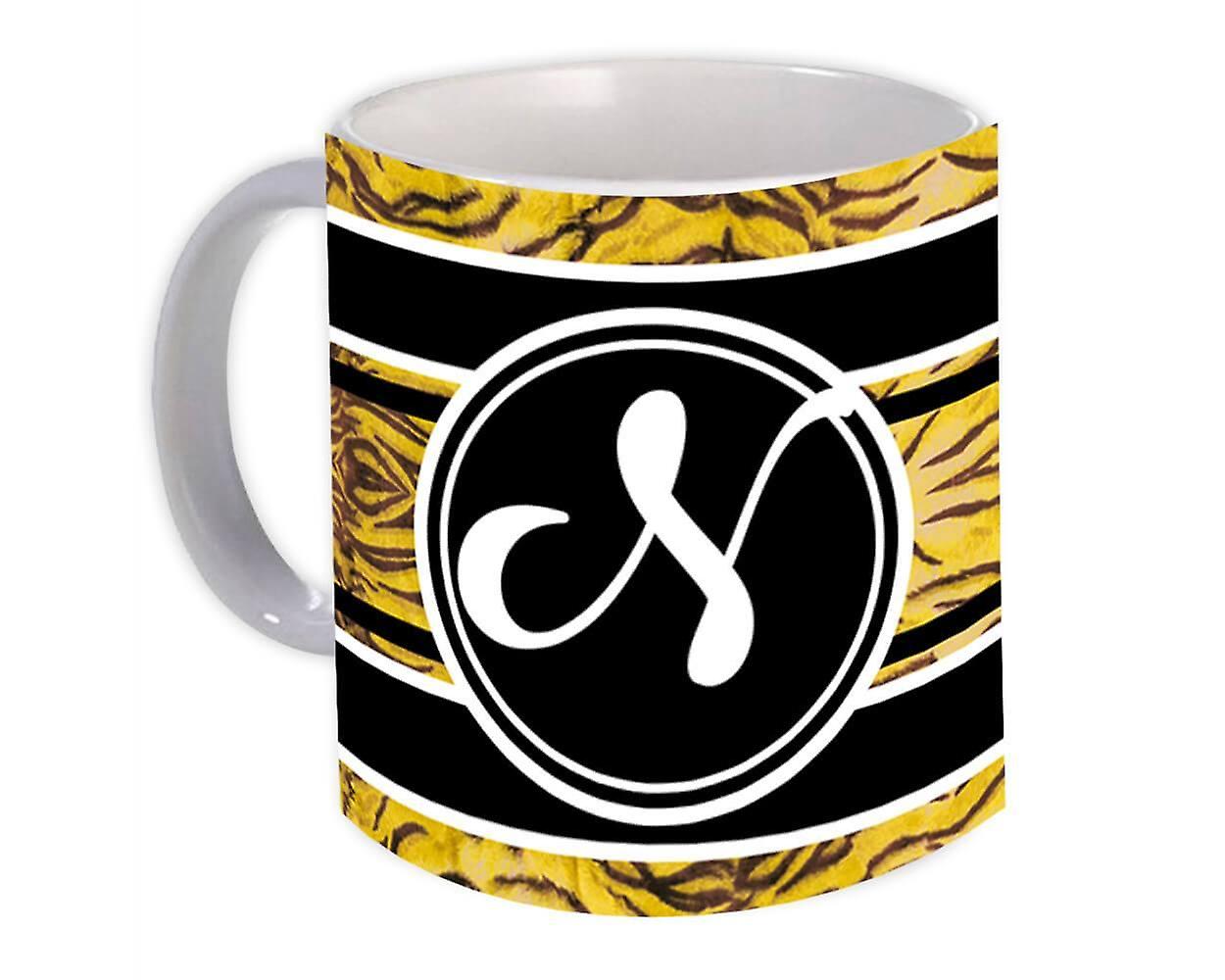 Gift Mug: Monogram Letter N Tiger