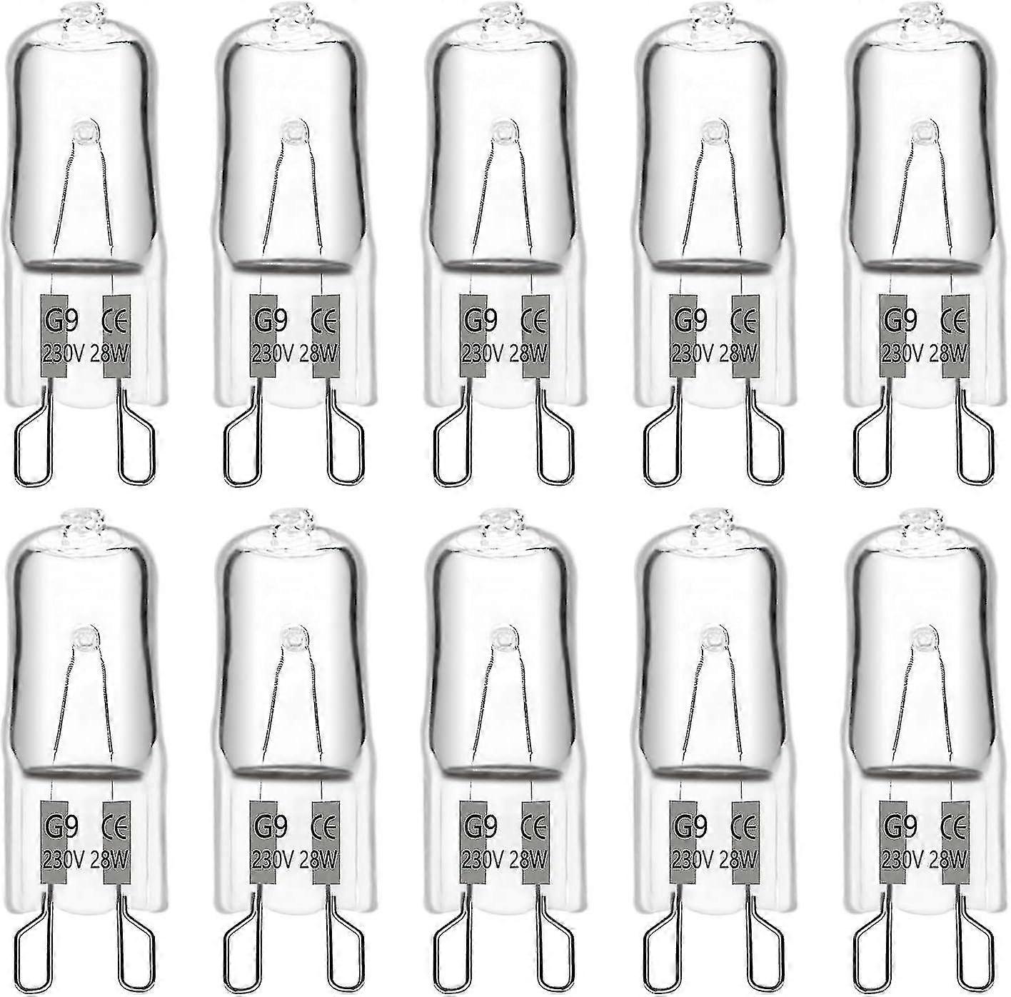 G9ハロゲン電球28W 230V、370LM 2700Kウォームホワイト調光可能、G9カプセル電球、シャンデリア用、ランドスケープライト、壁取り付け用燭台、キャビネット照明