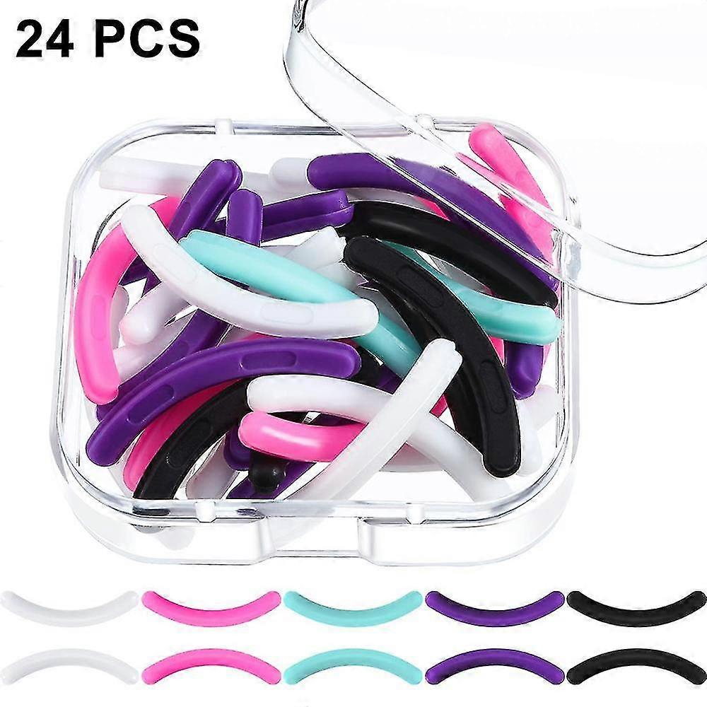 24 Pieces Curler Refills Eyelash Curler Refill Pads Silicone Rubber Curler Replacement Refills Pads For Universal Eyelash Curler With A Clear Storage